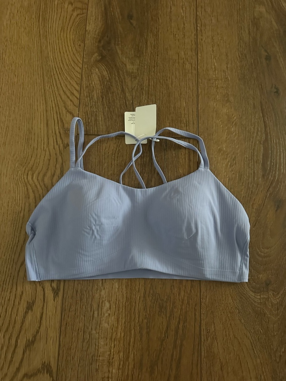 lululemon athletica Light Lavender Blue Ribbed Strappy Sports Bra